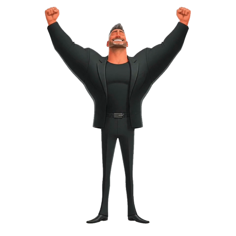 Dad celebrating